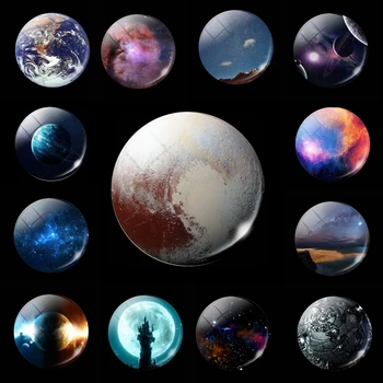 

Pluto 3D Friend Magnets Crystal Glass Cabochon 30 MM Refrigerator Magnetic Stickers Cosmic Exploration Astronomer Home Decor