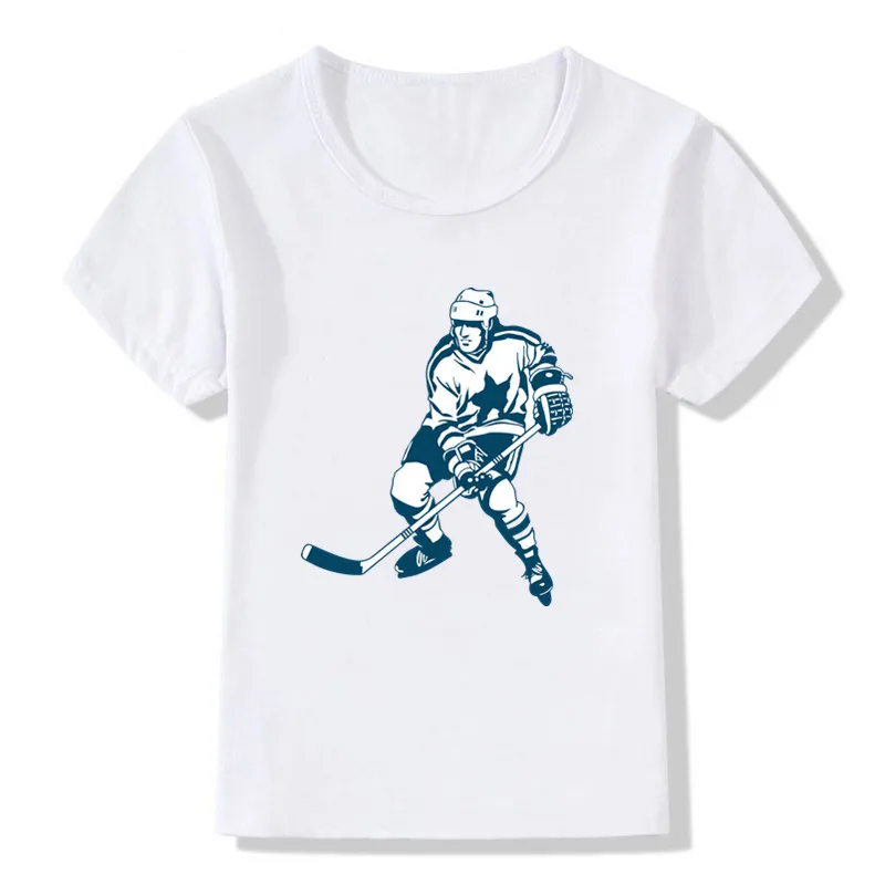 1,2, 4,6, 8,10, 12 лет, летние детские футболки с рисунком хоккея для мальчиков и девочек, KT-1972