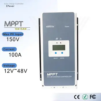 

EPever Tracer10415AN 100A Solar Charger Controller MPPT 12V 24V 36V 48V for Max 150V Solar Panel Input Regulator High Quality