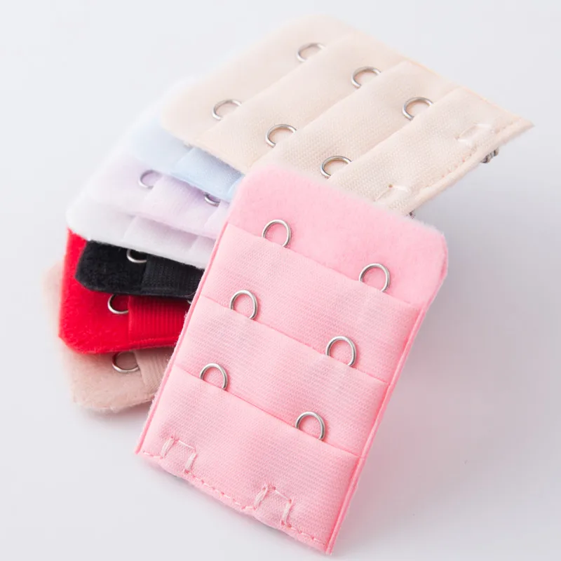 Lusofie 8 stuks vrouwen beha extender 2 haak/3 haak zachte rekbare beha verlenging riem comfortabele vrouwen brassiere extenders voor vrouwen dames, Zwart/Wit/Lichte Huid/Rood, one size