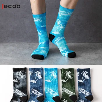 

socks towels in the fall and winter of bottom board thickening character han edition tie-dye maple sox basketball socks