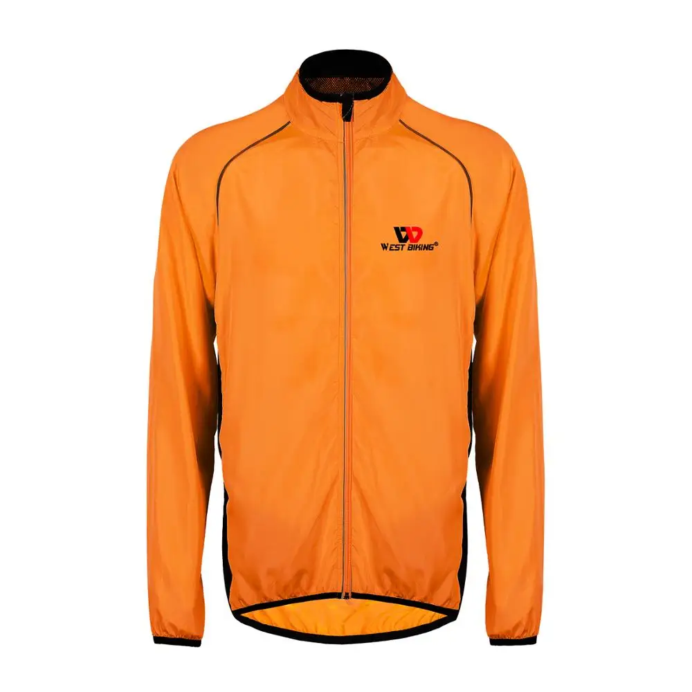 Orange West biking ветрозащитные куртки для велоспорта для мужчин и женщин, дышащая водонепроницаемая велосипедная одежда с длинным рукавом, велосипедные майки, ветрозащитная куртка - Цвет: Orange