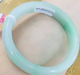 60mm-61mm Отправить сертификат натуральные браслеты из жадеита резные светло-зеленые двухцветные 54-61 мм женские нефритовые подарочные браслеты и ювелирные изделия - Цвет камня: 60mm-61mm