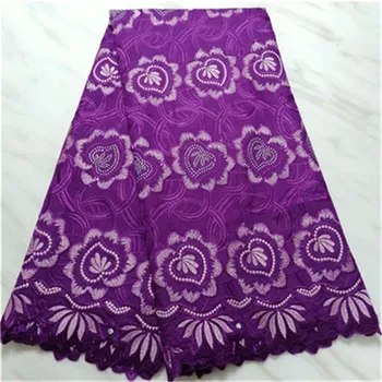 

STILL FLY soft swiss voile lace in switzerland purple lace 2019 high quality dry lace fabric for dress 5yards/lot