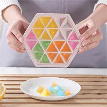 Форма для ледяного кубика конфетного цвета, шестиугольная форма для изготовления льда с крышкой, пищевые пластиковые эскимо формы коробочка для мороженого, инструмент для изготовления кубиков льда