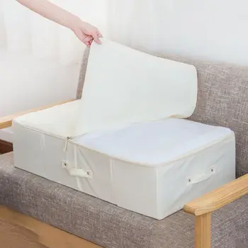

Foldable Underbed Bag Organizer Container for Blankets Clothes Comforters Breathable Handles Zippered Storage Box
