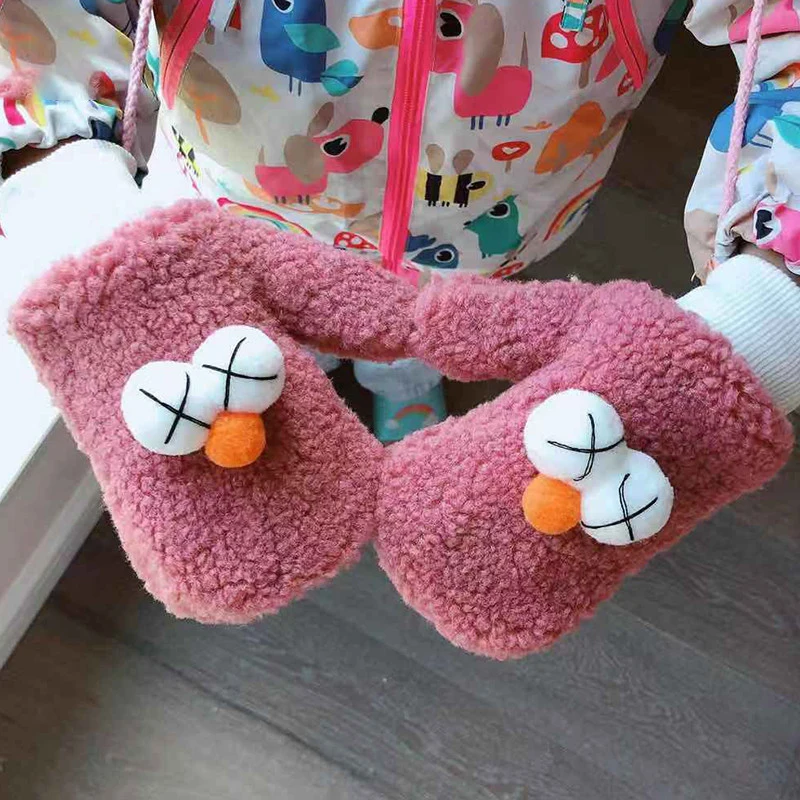 Dilidala Winter Cartoon Children Gloves Cute Big Eyes Small Fresh Students Wild Warm Gloves Warm Glove Mittens For Children