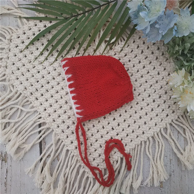 Cotton yarn Новорожденная Рождественская шляпа реквизит для фотосъемки, Детская шляпа для детской фотосъемки реквизит - Цвет: Cotton yarn