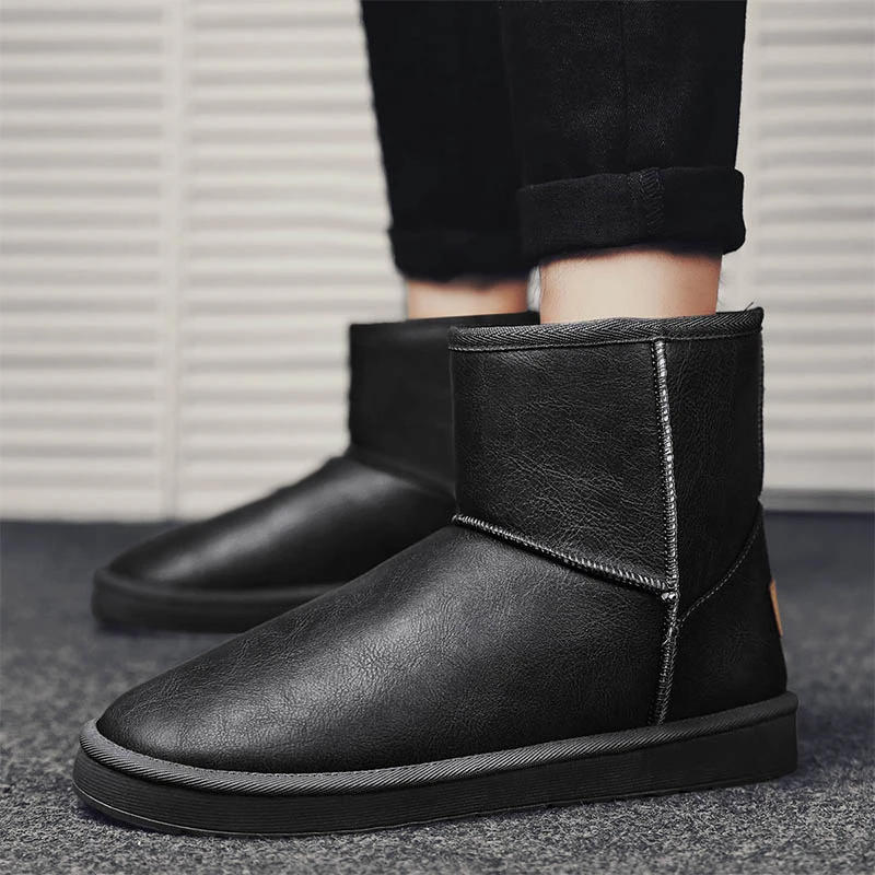 

Zapatillas Winter Boots for Men Plush Warm Ankle Booties Men's Shoes Man Chaussure Homme Footwear Male Sneakers Plus Size 2021