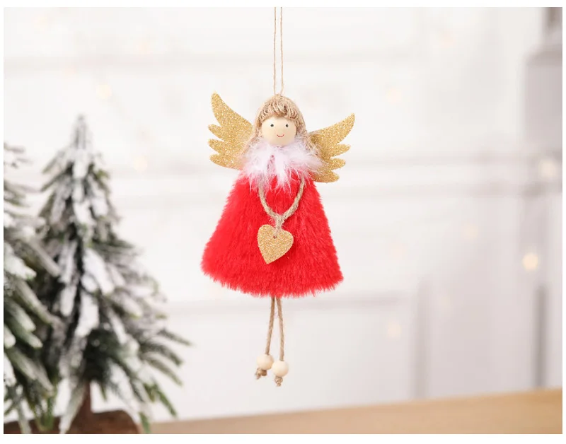 Strongwell любовь плюшевое перо Ангел подвесной кулон Рождественская елка украшение Рождественское украшение для домашнего декора милый