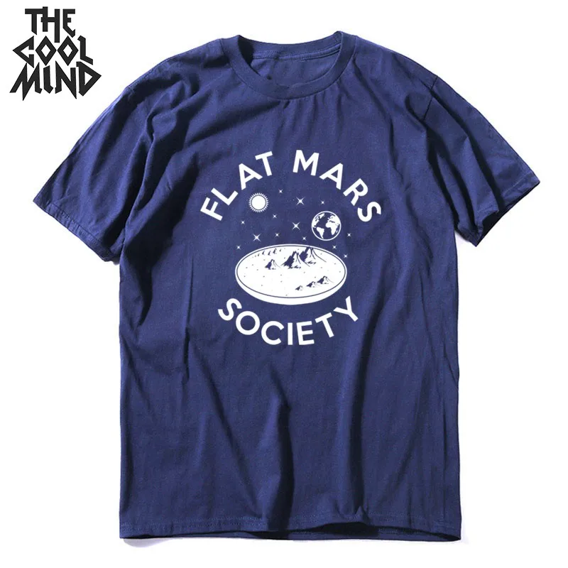 COOLMIND 100% cotton summer loose short sleeve men T shirt casual space print men tshirt cool o-neck t-shirt men tee shirt