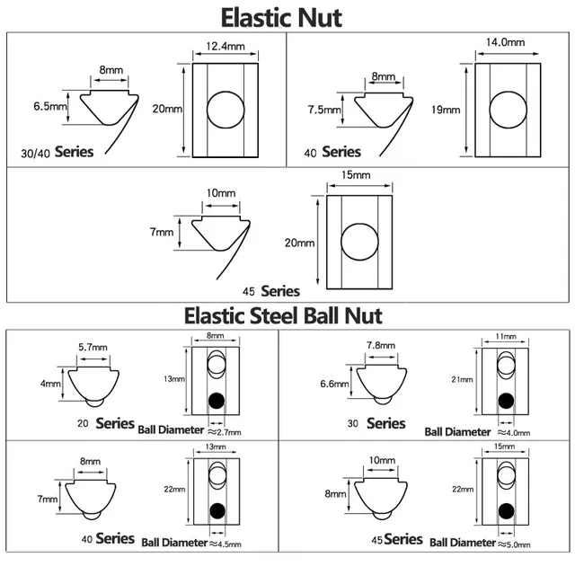 100 Dadi Scorrevoli A T Standard Europeo 45T-M8 - Acciaio Carbonio Placcato Per Profili Alluminio - Foto 9