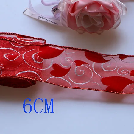 6cm 3yard 3 ярда DIY аксессуары лента с проволочной кромкой, Жесткая сетка, лента, Золотая лента, декоративная подарочная коробка с деревом, бант Упаковка - Цвет: 6cm 3yard