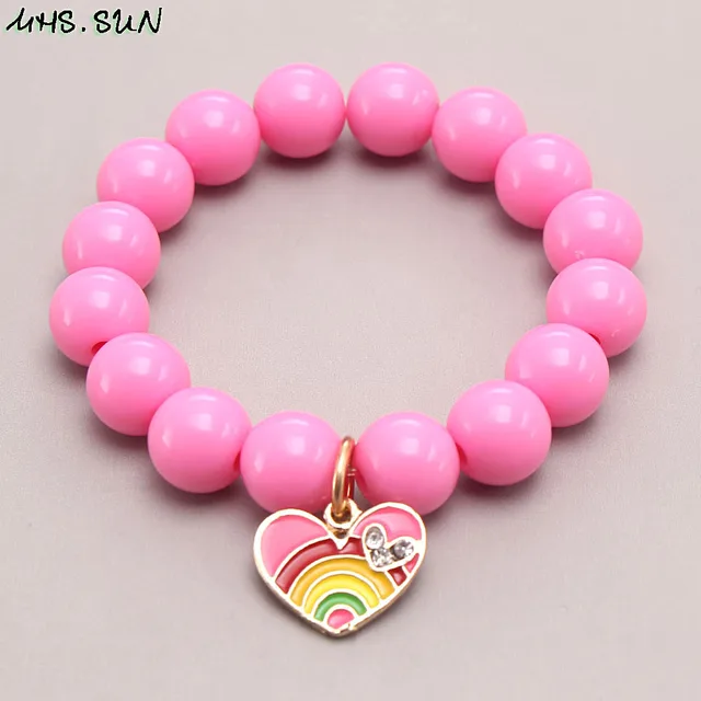 CHGCRAFT 1512Pcs DIY Heart with Letter Acrylic Stretch Bracelets Kits for  Children's Day 