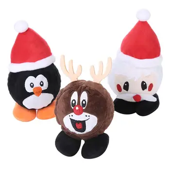 

3Pcs Pet Creative Christmas Chew Toys Soft Plush Play Sound Teeth Grinding Gifts