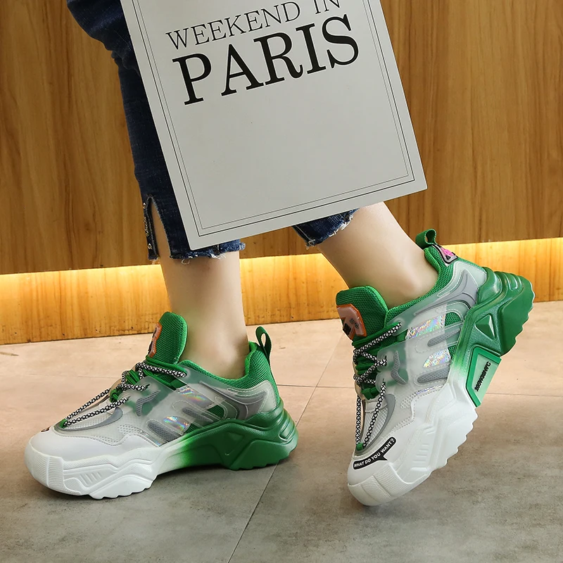 Chunky Sneakers Platform Fashion Designers Mesh Old Dad Shoes Woman Lace Up Sports Casual Female Trainers Running Footwear | Обувь