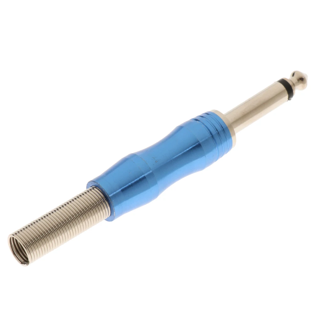 Copper 6.35mm 1/4inch Mono Jack Plug Adapter Connector for Microphone Mixer Speaker Amplifier