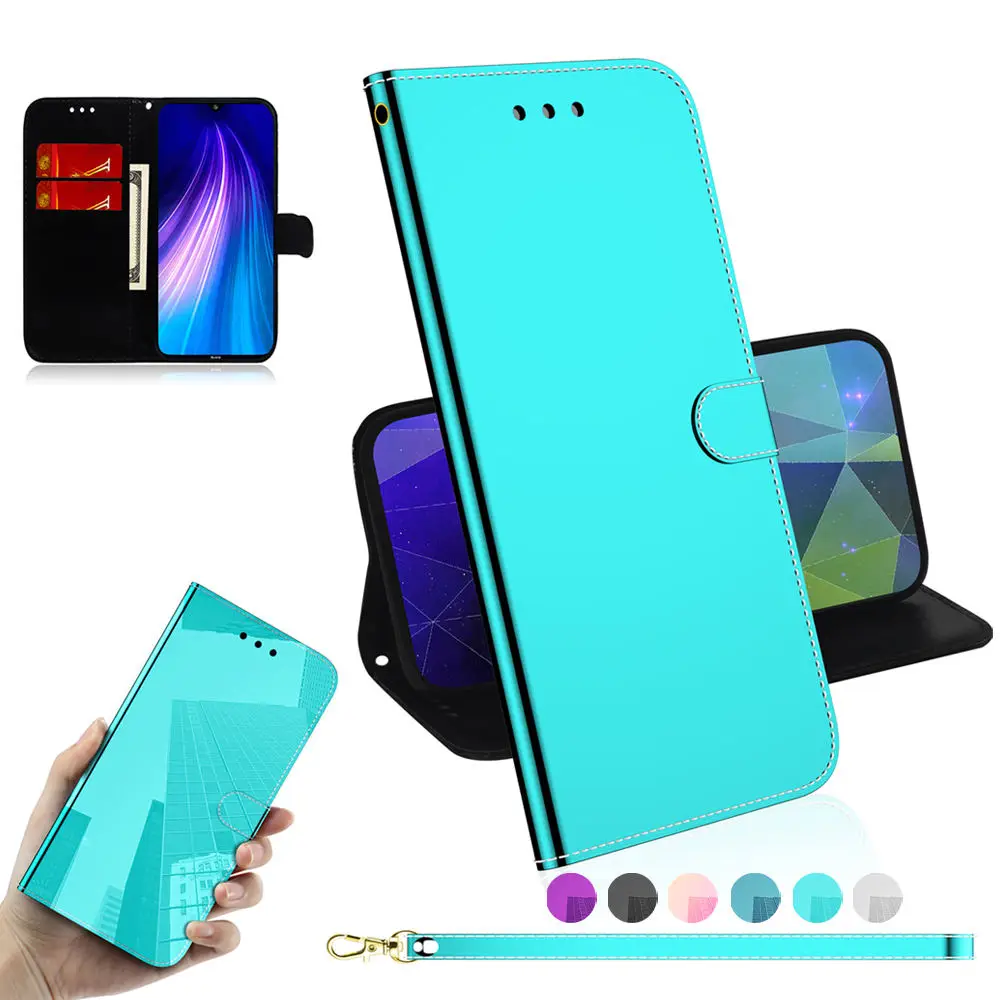 Роскошный зеркальный чехол из искусственной кожи для Xiaomi Redmi Note 8T 8 Pro книжка