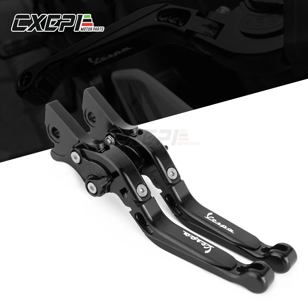 

CNC Aluminum Folding Extendable Adjustable Brakes Clutch Levers For Piaggio Vespa GTS 300 250 125 S125 S150 Grantuiismo 125 200