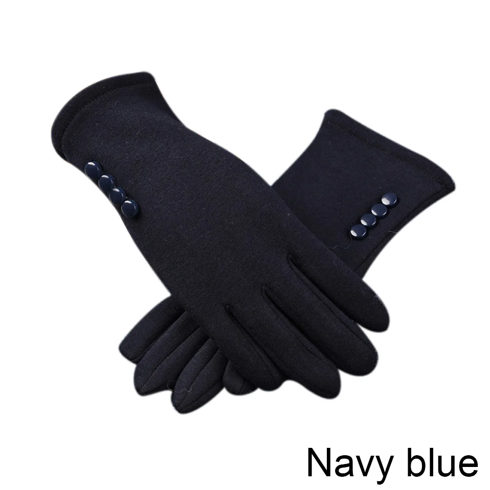Новые зимние женские перчатки плюс бархат Сенсорный экран Спорт на открытом воздухе теплые женские перчатки элегантные женские теплые перчатки с кнопками - Цвет: 1
