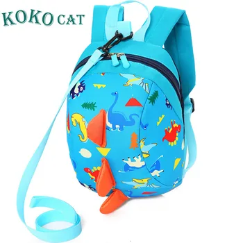 

Toddler Bookbag Dorsal Fin Dinosaur Anti Lost Schoolbag 1-3 Year Old Backpack Burden Kindergarten Children Bag for Little Girls