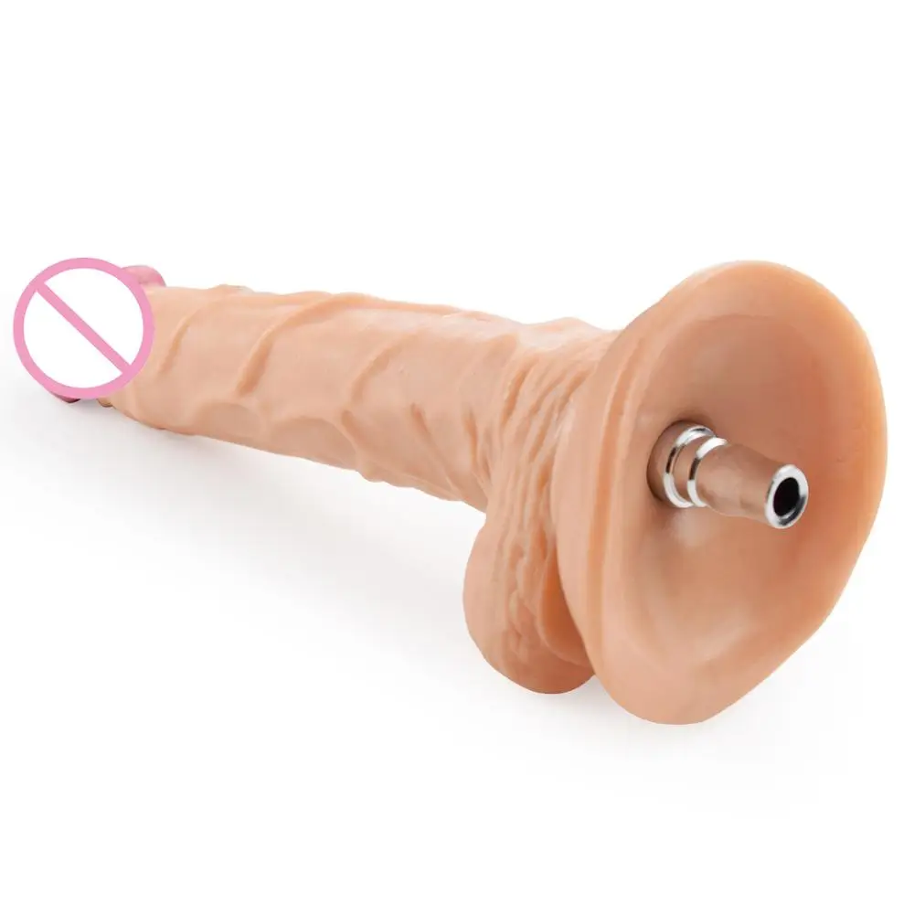 ANNGEOK Long Flesh Dildo Sex Machine Attachmetns Smooth Dildo Women Vagina Stimulation AN-R11