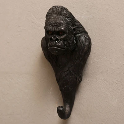 Gorilla Винтажный настенный крючок-вешалка из смолы, настенный крючок для украшения дома, стерео стойка для животных - Цвет: Gorilla