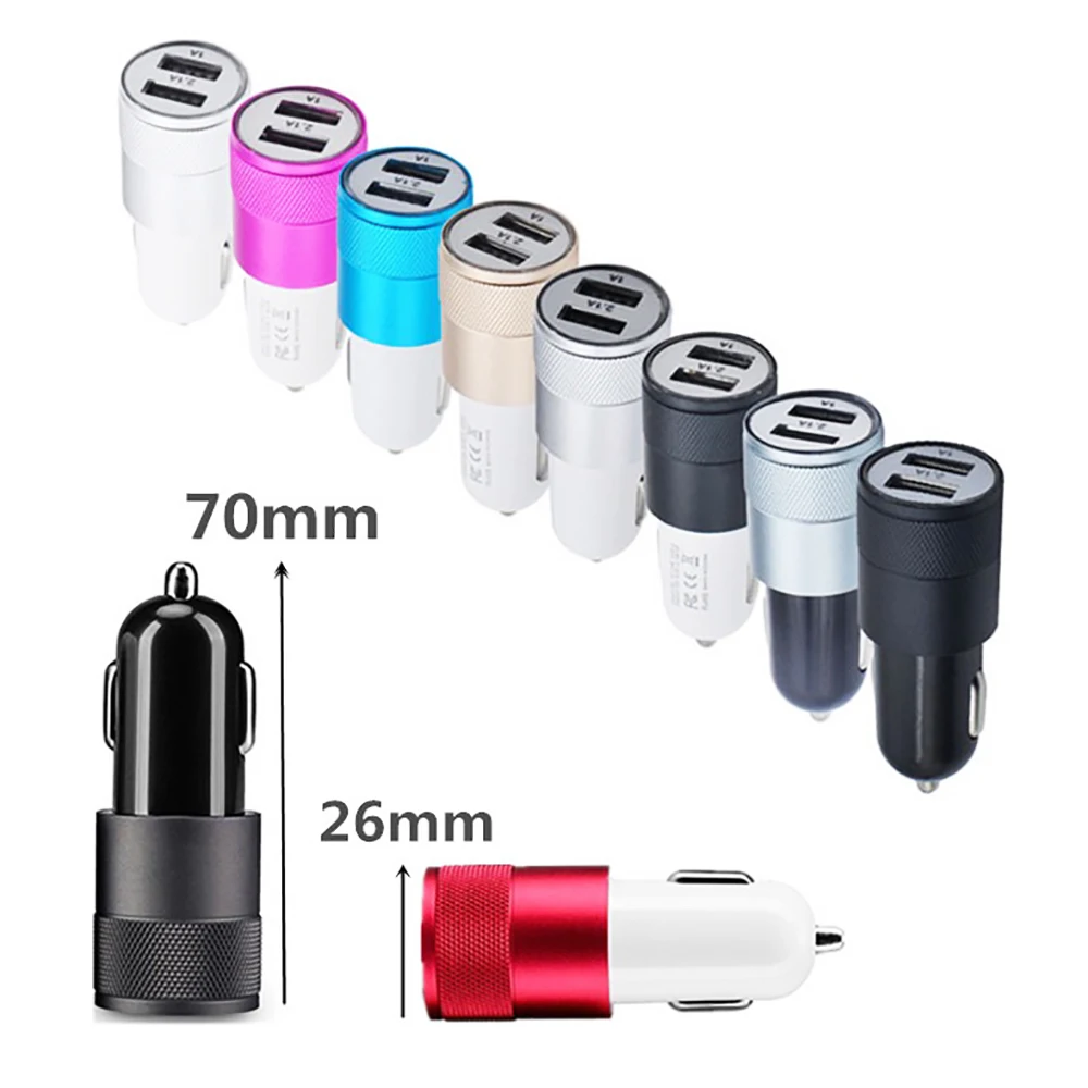 Адаптер в прикуриватель с 2 USB портами и LED подсветкой (DC 5V 2.1/1 А)|Зажигалка| |