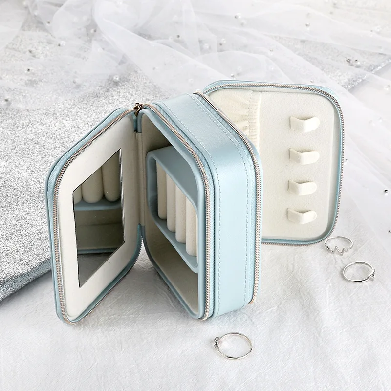 Jewelry Casket Cosmetic Organizer Makeup Bag Multi-function Earrings Ring Container Case Home Storage Organization Jewelry Box