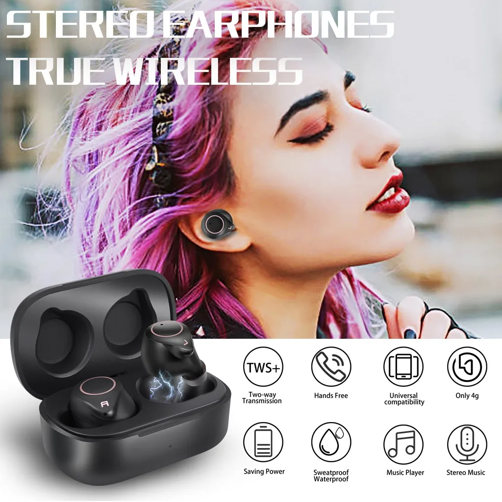 T1 Pro TWS True AptX Bluetooth 5,0 беспроводные наушники для зарядки HD наушники для наушников беспроводные наушники# E30