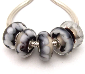 

JGWGT 1089 5X 100% Authenticity S925 Sterling Silver Beads Murano Glass beads Fit European Charms Bracelet diy jewelry Lampwork