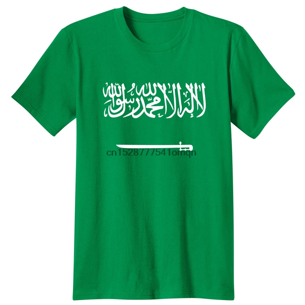 

2018 Saudi Arabia Saudi Flag Men Unisex T shirt Fashion Casual Apparel Tees Tops classic T-Shirts short sleeve Cotton Tshirt