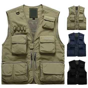 

Outdoor Quick-drying Fishing Vest Multi-pocket Breathable Mesh Hiking Photography Vest hh88