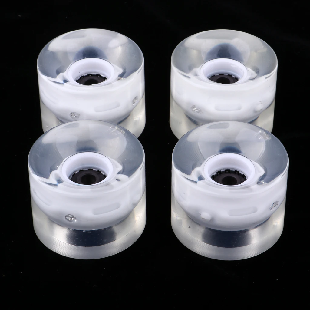 4pcs 60mm Light Up Flash Skateboard Longboard Wheels 78A with Bearing Core Glow at Night 5 color Skate Board Accessories
