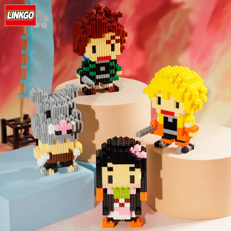 Anime Demon Slayer Figures Magic Building Blocks Kamado Tanjirou Nezuko Inosuke Mini Connectini Bricks Toys 212pcs+ For Children