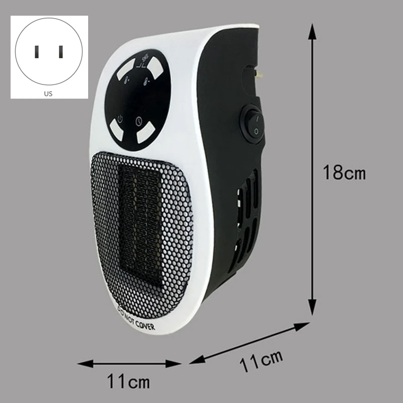 Top Deals 22%,Remote Electric Handy Heater 10A 220V 500W Fast Heating Mini Desktop Wall Stove Radiator Warmer Machine EU Plug