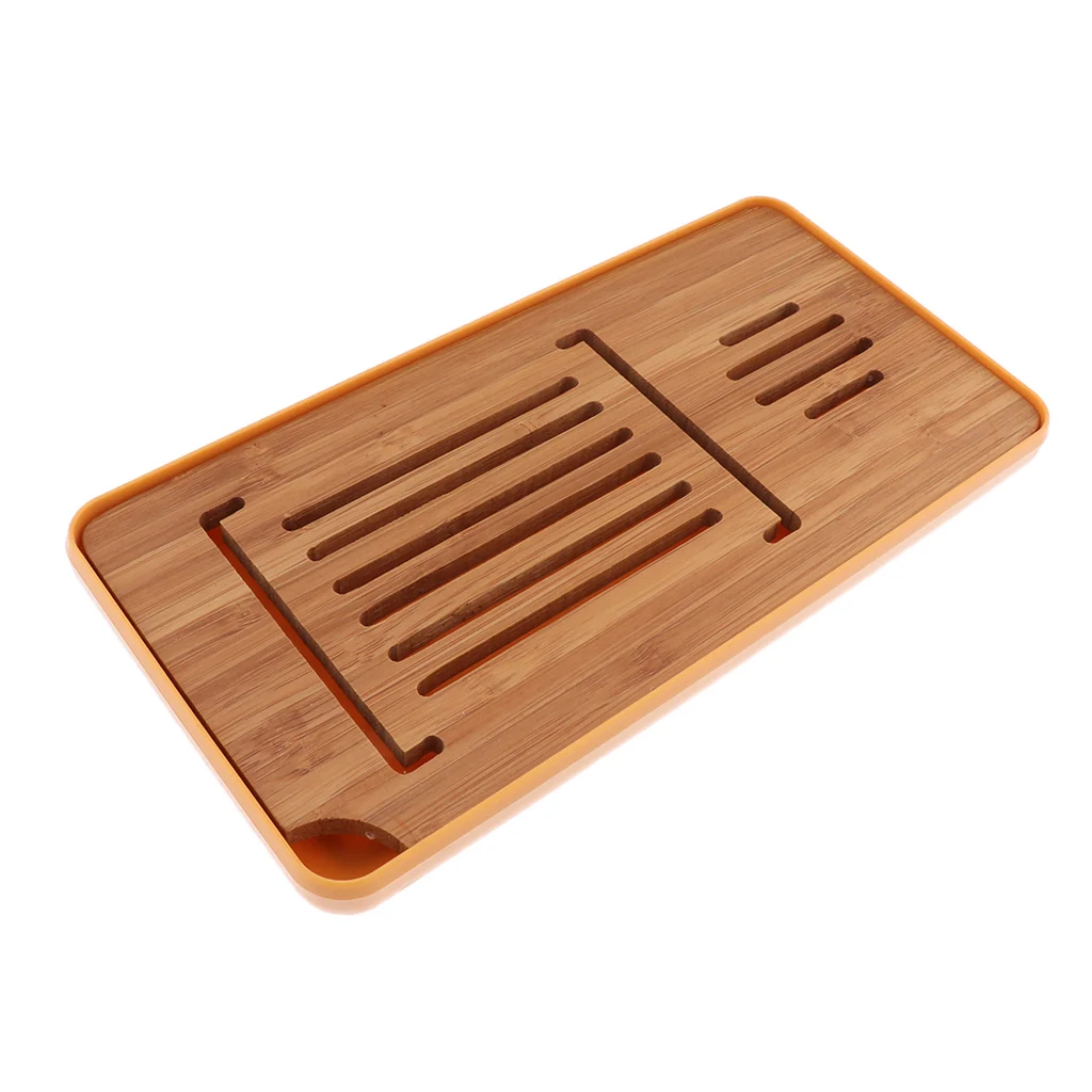 Rectangle Tea Serving Tray with Water Storage Tank for Chinese Gongfu Tea Kungfu Tea Lovers Supplies - 23X11.5cm