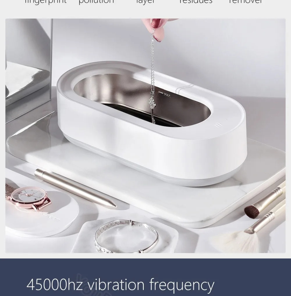 Xiaomi Mijia Youpin EraClean ультразвуковая Чистящая машина 45000 Гц высокая частота вибрации мыть все