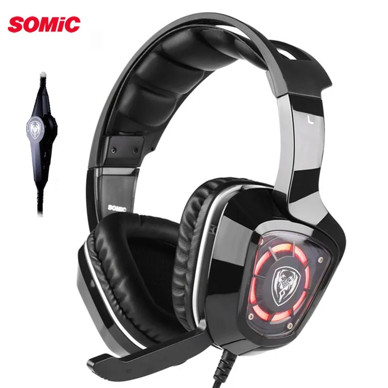 

Somic G910I Gaming Headphone USB Virtual 7.1 Vibration LED light 4D Sound Stereo Headset with Mic for PC Gamer For LOL