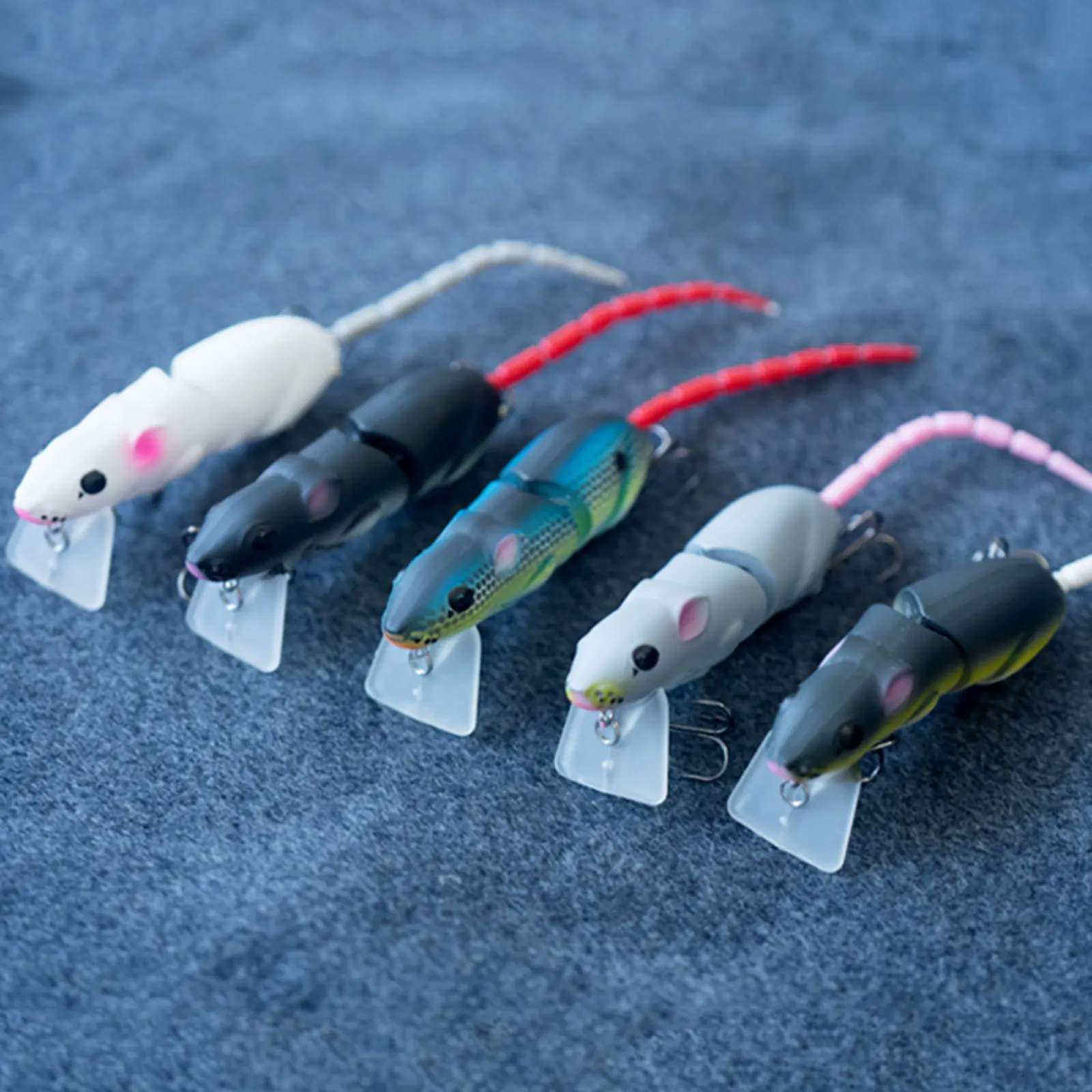 

100% Brand New and High Quality Artificial Mouse Lure Swimbait Plastic Rat Fishing Bait with Hook Tackle Fish Accessories