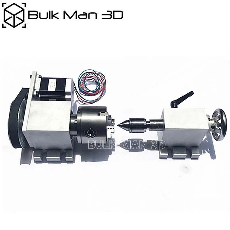 

4th Axis dividing head 6:1 Rotation Axis cnc rotary axis chuck 80mm activity tailstock for CNC Router Engraver Milling Machine