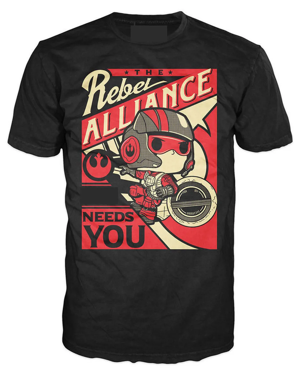 Funko Pop Tees 50 Star Wars Poe Dameron Rebel футболка Альфа летние футболки с круглым вырезом |