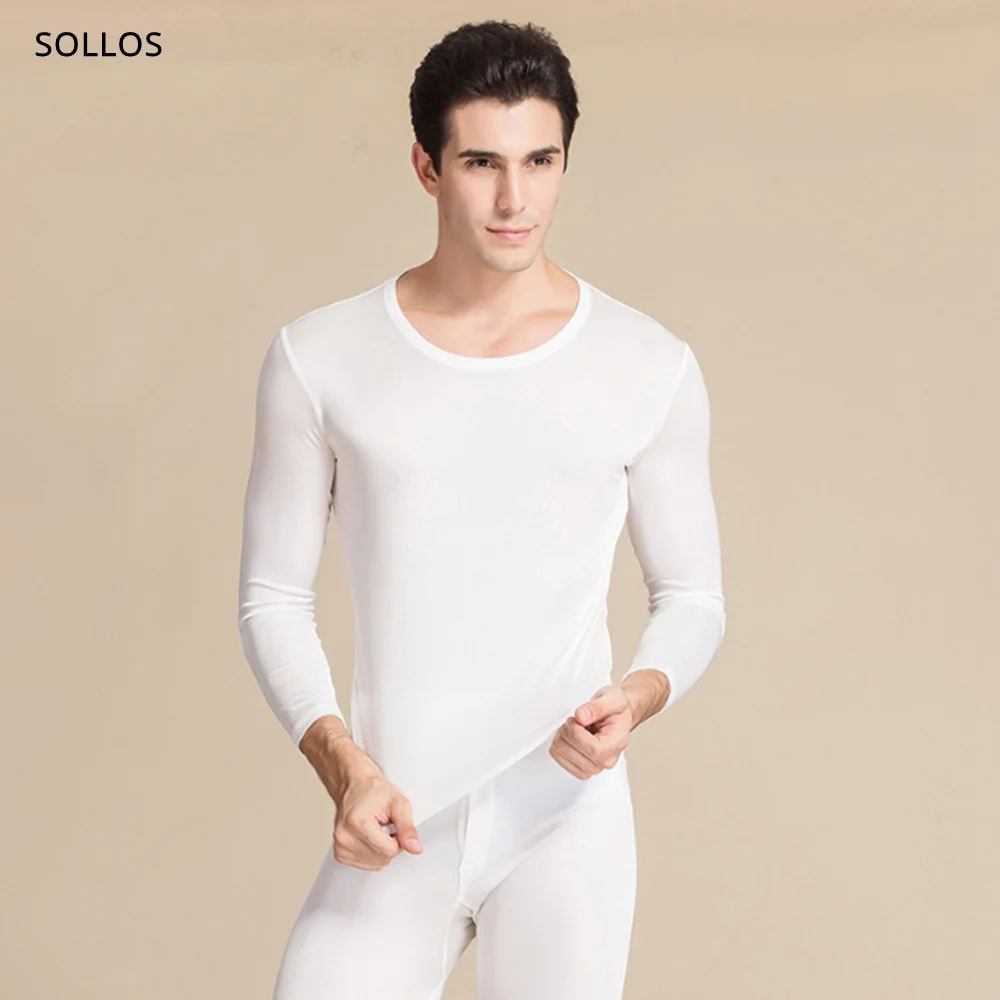 Real Silk Under Wear Men Thermal Underwear Thermo Shirt Men Sexy