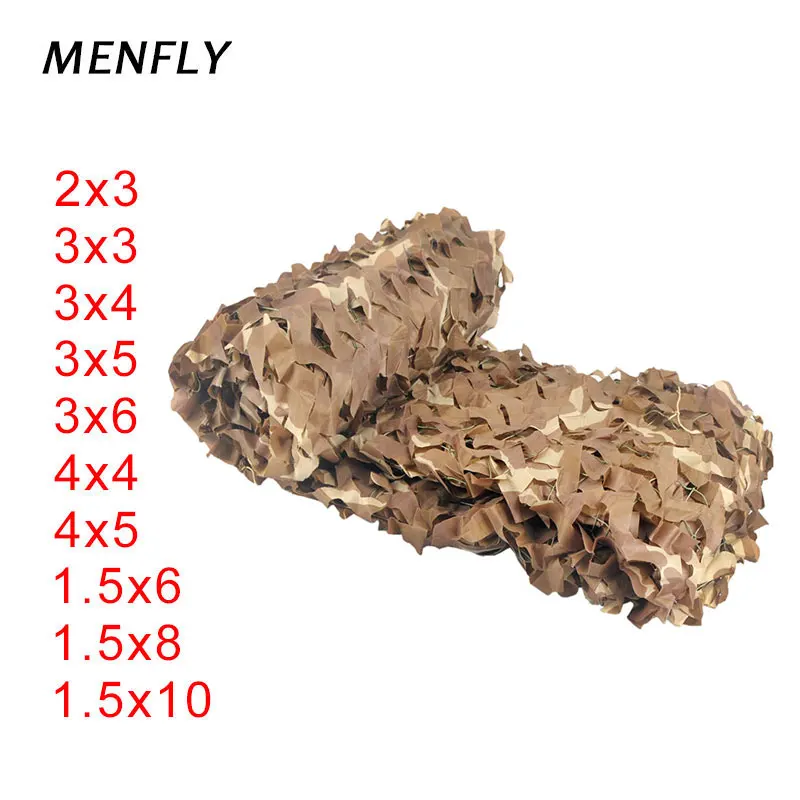 

MENFLY Huntting Military Camouflage Nets Roll with Mesh Netten Behind Camo Netting Desert Camouflaged Network for Garden Pergola