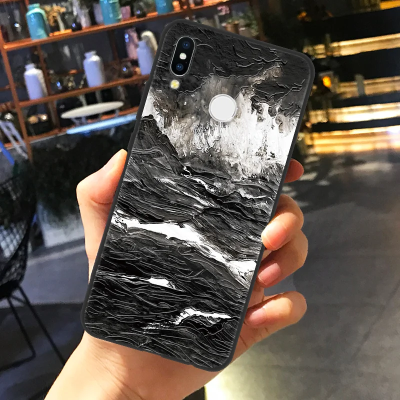 heishan 3D с тиснением и изображением горный пространство чехол для девушек для huawei Honor 8X 10i 20i 10 20 P20 P30 Коврики 10 20 Lite P Smart Y6 Y7 Pro Y9 бант из ленты TPU с изображением - Цвет: heishan