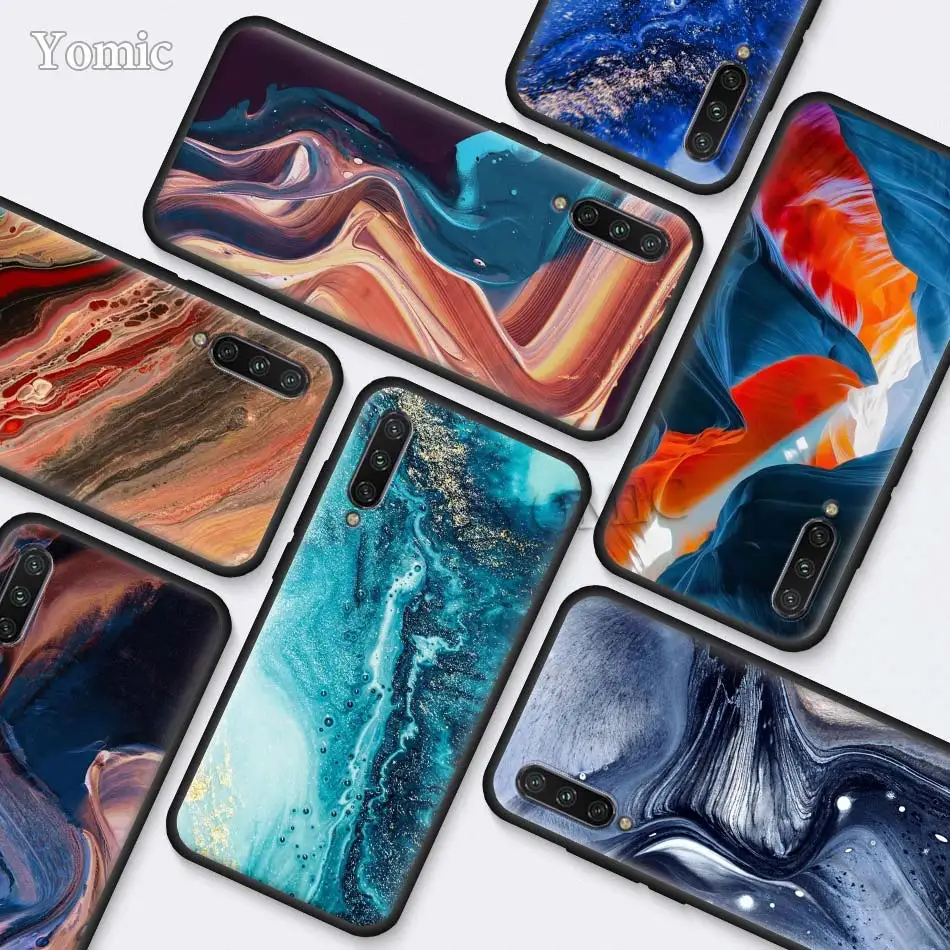

Black Silicone Cases for Xiaomi Mi A3 Lite CC9E 9T 6X Mi 8 A2 Lite Redmi K20 Note 6 7 Luxury Marble Mobile Phone Bag Cover Coque