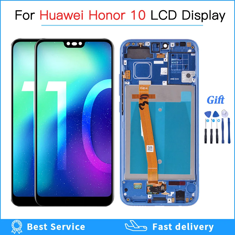 100% протестированный 5 84 дюймовый ЖК дисплей для Huawei Honor 10 COL L29 сенсорный экран с