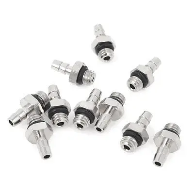 

10 Pcs M5 Male Thread to 4mm 5/32" Pneumatic Tube Hose Mini Barb Fittings