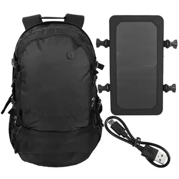 

40L Nylon Solar Power Charging Waterproof Backpack For 6.5W 6V Outdoor Hiking Camping With USB Port MEN/WOMEN
