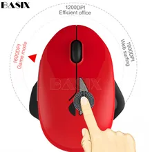 Basix 2,4G беспроводная мышь Портативная оптическая 6 кнопок 1600 dpi мыши для компьютера ПК ноутбук геймер мышь для Mac, ПК, ноутбука